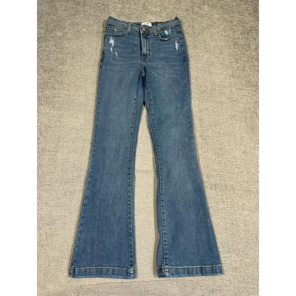 Kensie Jeans Womens 2/26 Blue Savannah Flare Vintage Luxe Stretch Denim